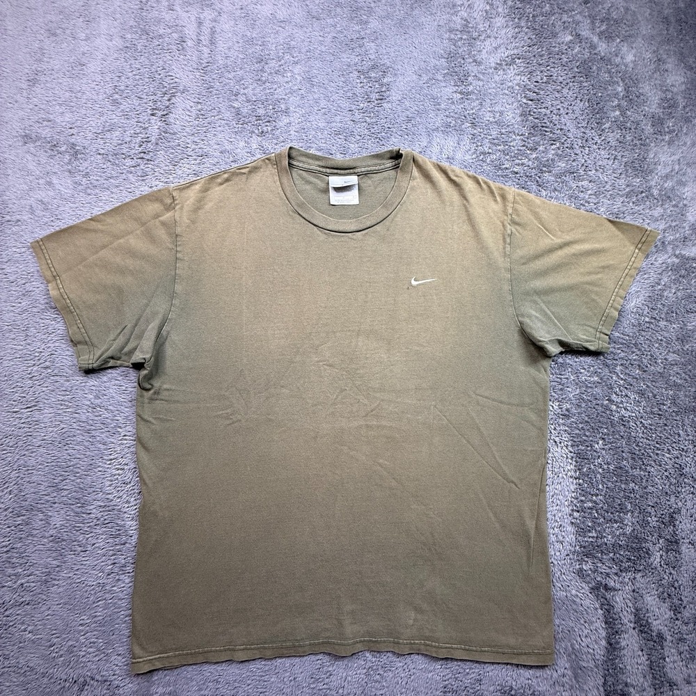Vintage Y2K Nike Sun Faded Crew Neck Tee Shirt Green Mens L Embroidered Swoosh